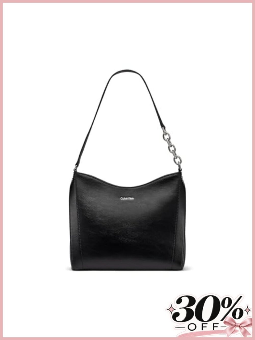 Vegan Leather Chain Hobo Shoulder Bag Zip Slip Pockets Travel